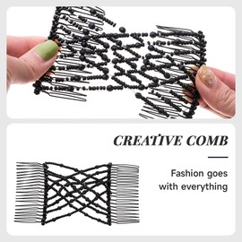 JEYORZY 2 x Magic Hair Comb with Elastic Beads and Double Clips, Elegant Hair Clips for Women, Practical and Trendy Accessories, Ideal DIY Hair Styling Accessories for Women and Girls
