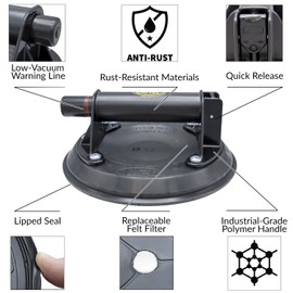 Wood's Powr-Grip N4000 8" Flat Vacuum Cup with ABS Handle