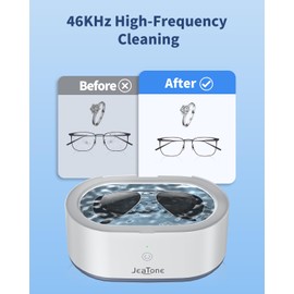 Ultrasonic Jewelry Cleaner, JeaTone 20oz Ring Cleaner, 46KHz Professional Jewelry Cleaner Ultrasonic Machine, Jewelry Cleaner for All Jewelry, Rings, Diamonds, Gold, Glasses, Dentures