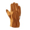 Carhartt Women's Duck Synthentic Leather Open Cuff Glove, Brown, Medium