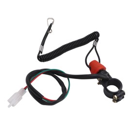 Kodrily Outboard Kill Switch, ABS Engine Cord Lanyard Kill Stop Switch, 2 Pin Emergency Engine Kill Switch Universal 7/8in 22mm Replacement for ATV Boat Motorcycle