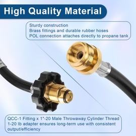 F273704 12-Ft Propane Hose Assembly Compatible With Mr.Heater/Big Buddy Heater Propane Adapter, for Mr Buddy Heater Hose To Propane Tank MH9B MH18B Series & More Indoor/Outdoor Heater