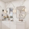 CHARMOR 24x32 Inch Brushed Nickel Bathroom Mirror, Rounded Rectangle Silver