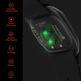 COOSPO Heart Rate Monitor Armband HW807, Bluetooth 5.0 ANT+ HRM with HR Zone LED Indicator, Tracking Heartbeat HRV for Fitness Training, Work with Peloton/Polar/Wahoo/Strava/Zwift/DDP Yoga