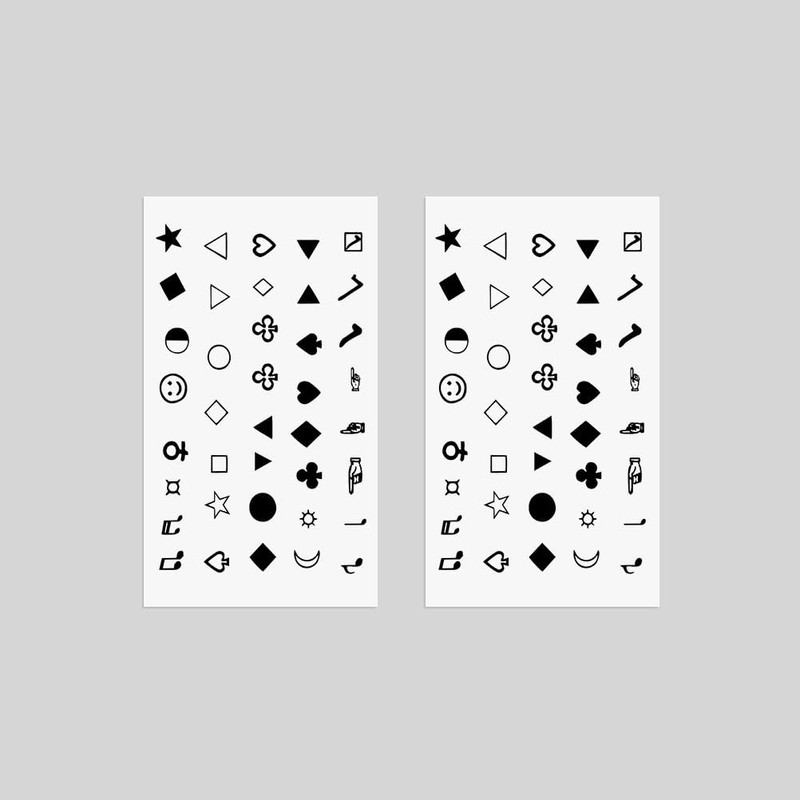 Oottati Small Cute Temporary Tattoo Sticker Set of 2 -