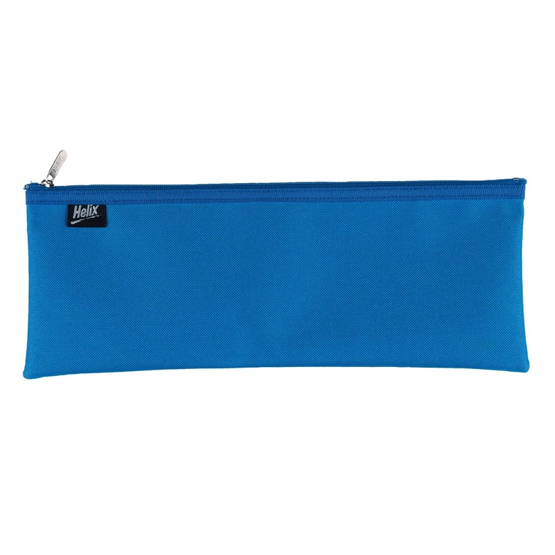 Helix Pencil Case Nylon Co-ordinated Zip 330x125mm Assorted Colours -