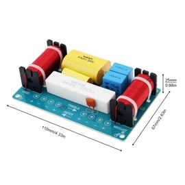 DriSentri 3 Way Crossover, 120W Speaker 3 Way Audio Frequency Divider Loudspeaker 3 Unit Crossover Filters for Speakers