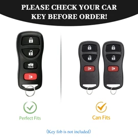 OFF WE GO for Nissan Key Fob Cover, TPU Key Fob Case Fit for Nissan Xterra Titan 350Z Quest Altima Maxima Murano Armada Sentra Versa Infiniti QX56 FX35 FX45 EX35 G35 Smart Car Key (Gold Blue)