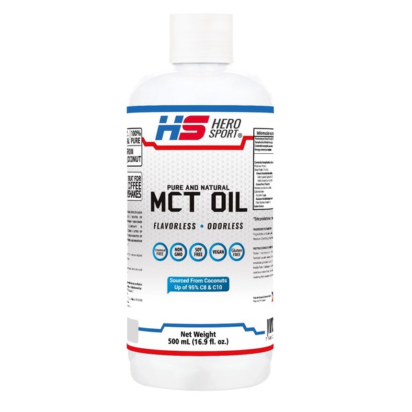 HS HERO SPORT MCT Oil 500ml, 66 Porciones, cido Caprlico