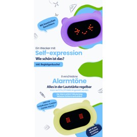 Kadoing Bears Children's Alarm Clock - with Facial Expression and Typing Function - Alarm Light for Children - Sleep Trainer - Sleep Alarm Clock - Night Lamp - Children's Lamp - Toy Alarm Clock