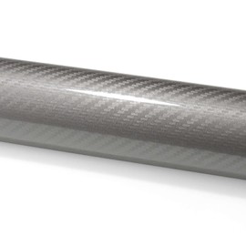 60"x60" (5FTx5FT) 5D Carbon Fiber Textured Gray High Gloss Vinyl Wrap Auto Car Sticker Decal Film Sheet Bubble Free Air Release Technology with Tool Kit