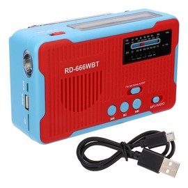 RD-666WBT 

Portable Solar Powered Emergency Hand Crank AM FM Radio with LED FlashlightRed