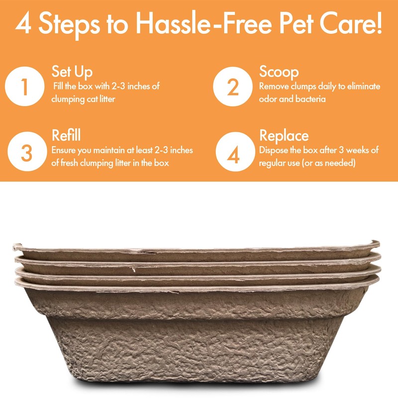 Disposable Litter Boxes (Brown, Large 4-Pack)