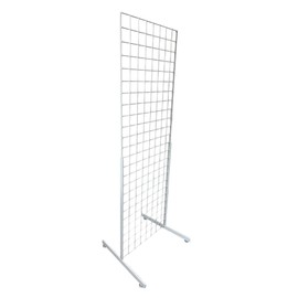 Only Hangers Heavy Duty 2' x 5.5' Gridwall Art Display Panel with EZ Slide-On Grid Legs - No Hardware or Tools Required - No Screws, Nuts, or Washers. (White Set of 1)