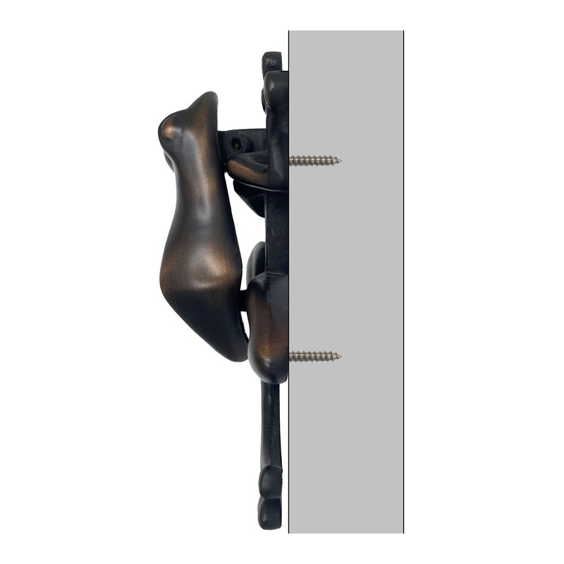 Tree Frog Door Knocker - Oiled Bronze (Premium Size)