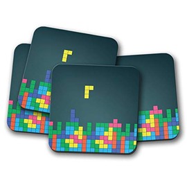 4 Set - Retro Gamer Drinks Coaster - Computer Gaming Game 80's #8409