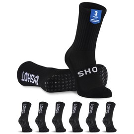 inaWarm Football Grip Socks for Men Women & Kids 3 Pairs, Breathable Cushioned Football Rugby Basketball Tennis Socks with Non Slip Grip Tech, Arch Compression for Multi-Sport Training Boys Adults