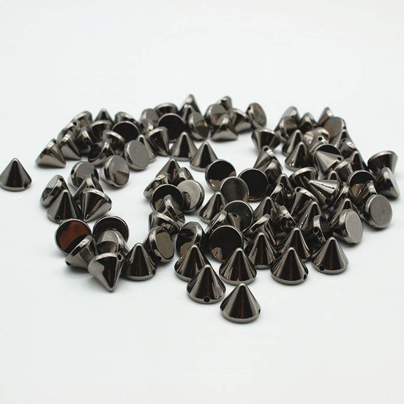 SUPVOX 100pcs 10mm Acrylic Bullet Spike Cone Studs, Beads, Sew