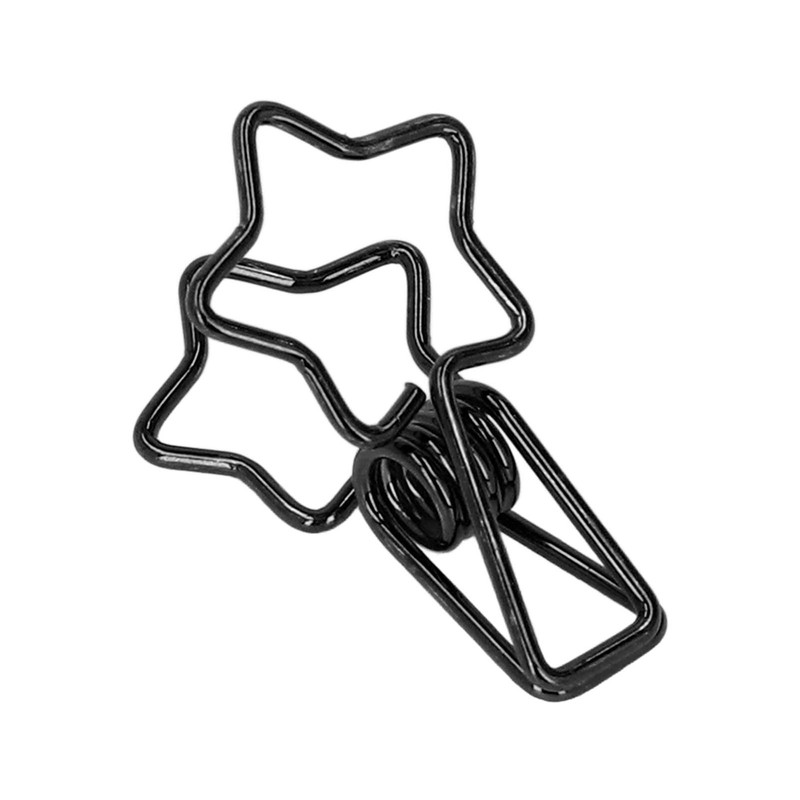 100Pcs Paper Binder Clips Cute Star Shape Metal Small Binder