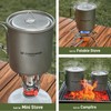 Odoland Titanium Camping Cookware 420ML Titanium Pot with Lid and