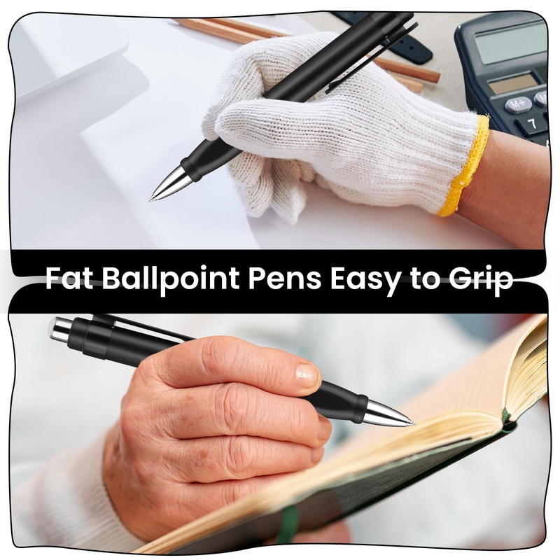 Amabro Extra Large Ballpoint Pens with 3PCS Refills Easy Grip