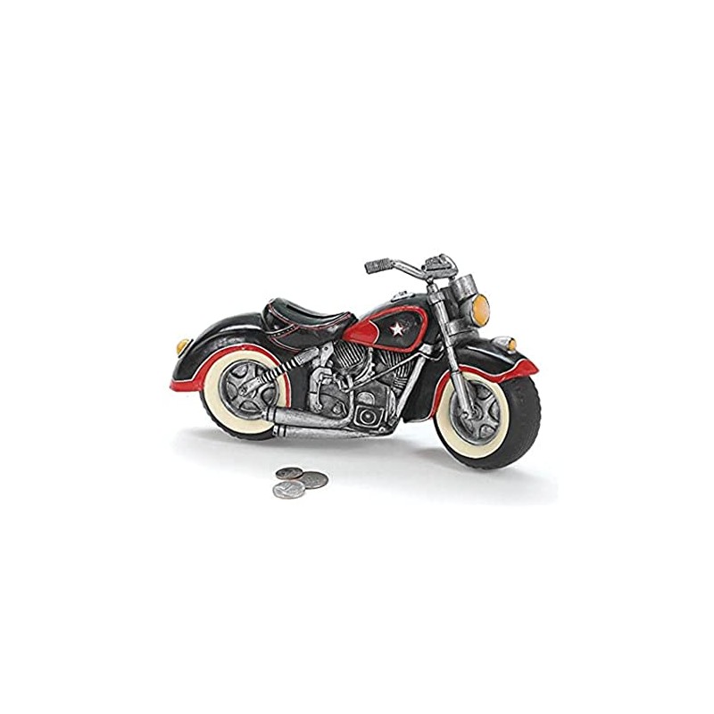 Black & Red Motorcycle Shaped Piggy Bank Home Decor