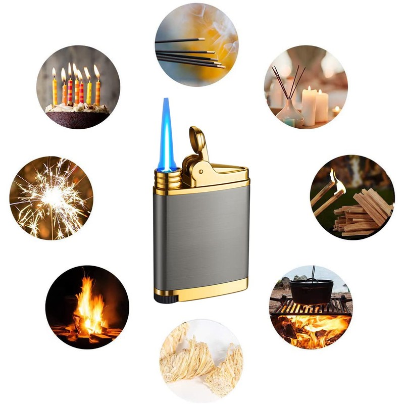 Pocket Torch Lighter, Jet Flame Butane Lighter with Flame Dial,