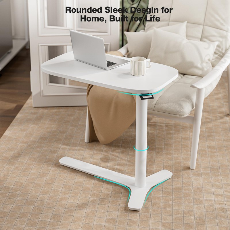 Muvai 30 Inch Overbed Table with Wheels Bedside Table Rolling