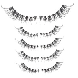 Mikinona 5 Pairs False Eyelash Strips Comfortable DIY Eyelash Extensions for Everyday Use Lightweight Reusable present for Friends and Family