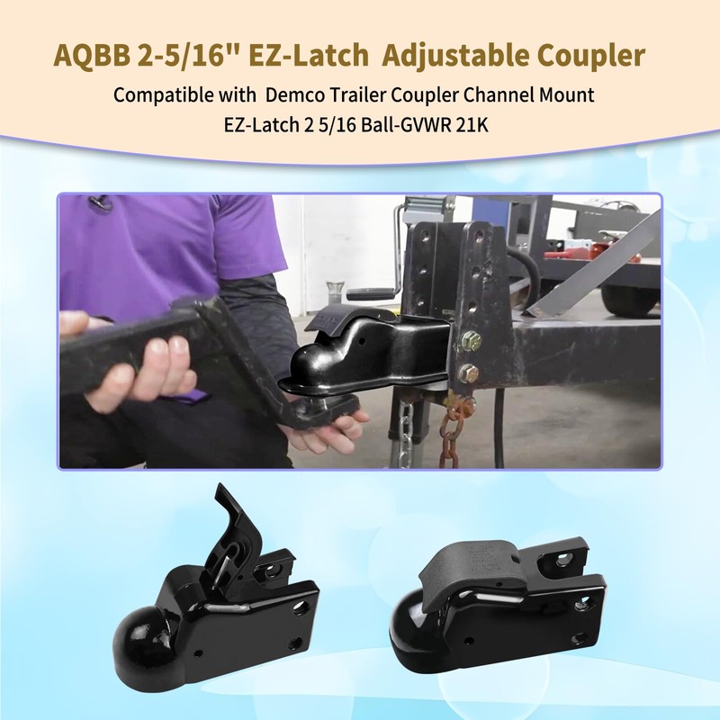 AQBB 14040-81 2-5/16" EZ-Latch Adjustable Coupler Compatible with Demco Trailer
