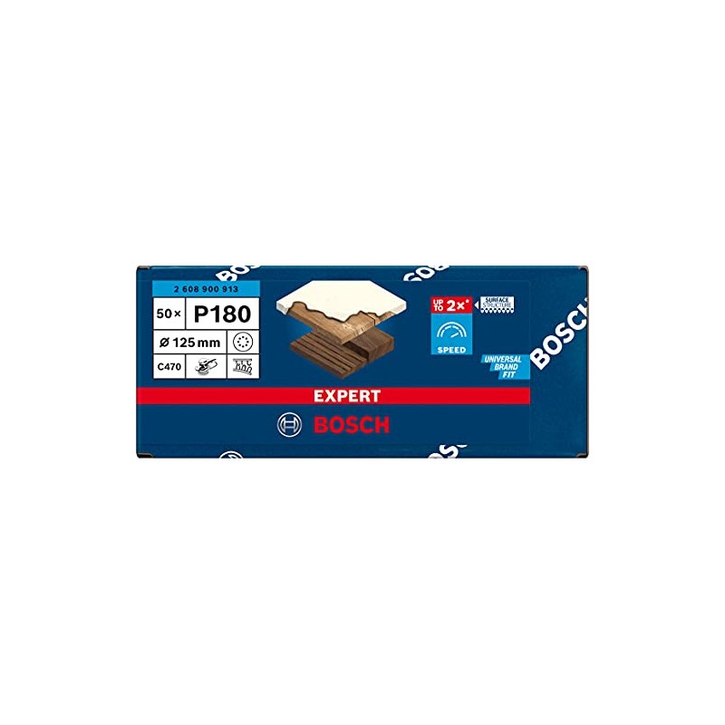 Bosch Professional 50x Expert C470 Sandpaper (Ø 125 mm, Grit