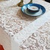 QSLKI Lace Tablecloth, Floral Tablecloth White Rectangle Tablecloth with Elegant