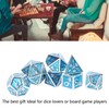 7pcs Polyhedral Dice Set Clear Number Metal Glossy Odorless Table