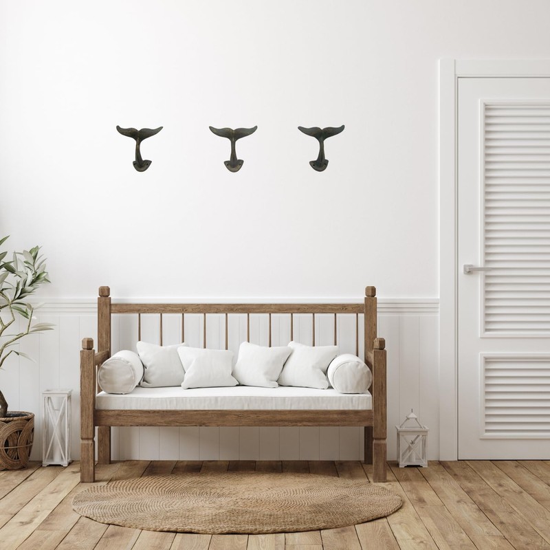 Wowser Green Whale Tail Cast Iron Wall Hook, 4 3/4
