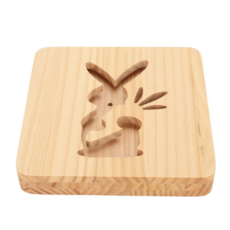Wooden Carving Night Light Rabbit Shape Soft Light Eye Protection