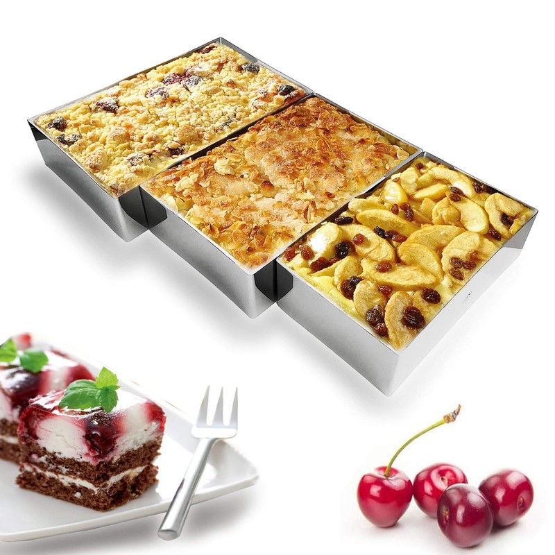 NewlineNY Stainless Steel 3 Sizes Rectangular Molding Forming Layering Cake