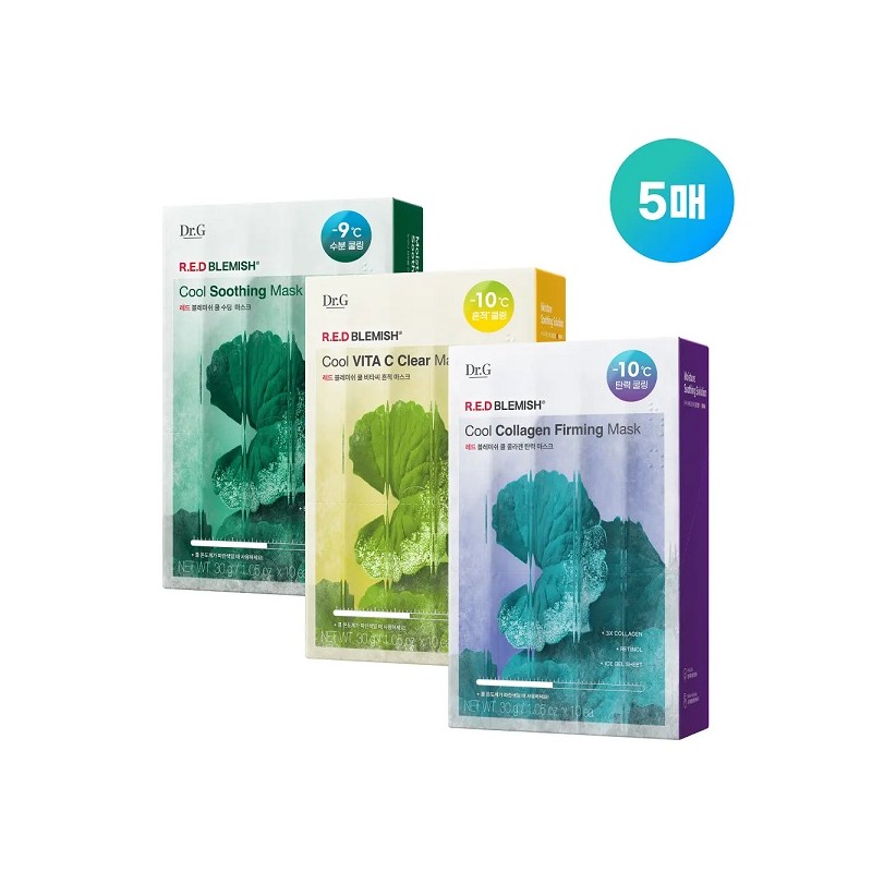 Dr.G Red Blemish Cool Mask (Cool Soothing/Soothing) 5 sheets /