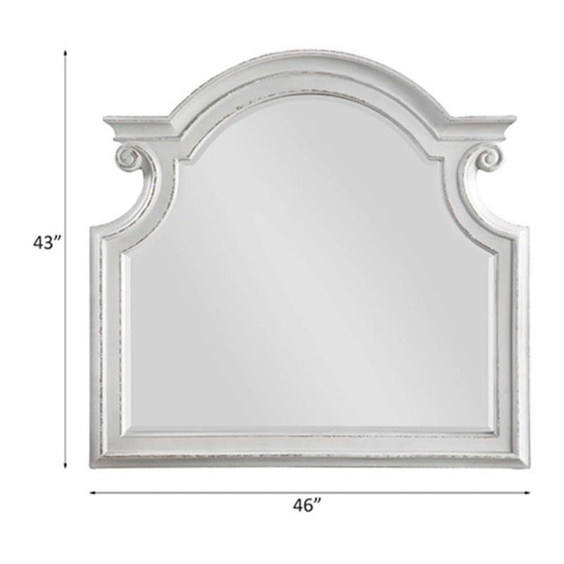 Acme Florian Wooden Arched Frame Mirror with Beveled Edge in