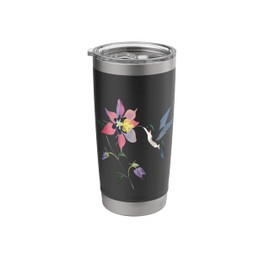 Hummingbird Bird Watching Columbine Flower Girl Plant Mom Stainless Steel Insulated Tumbler