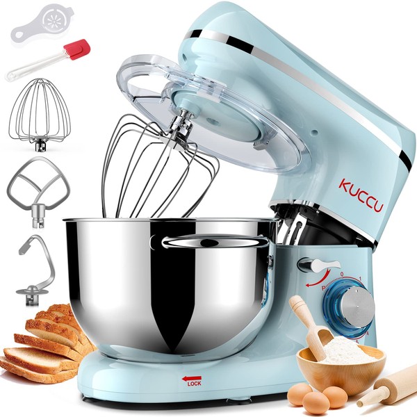 KUCCU Stand Mixer, 6.5 Qt 660W, 6-Speed Tilt-Head Food Dough