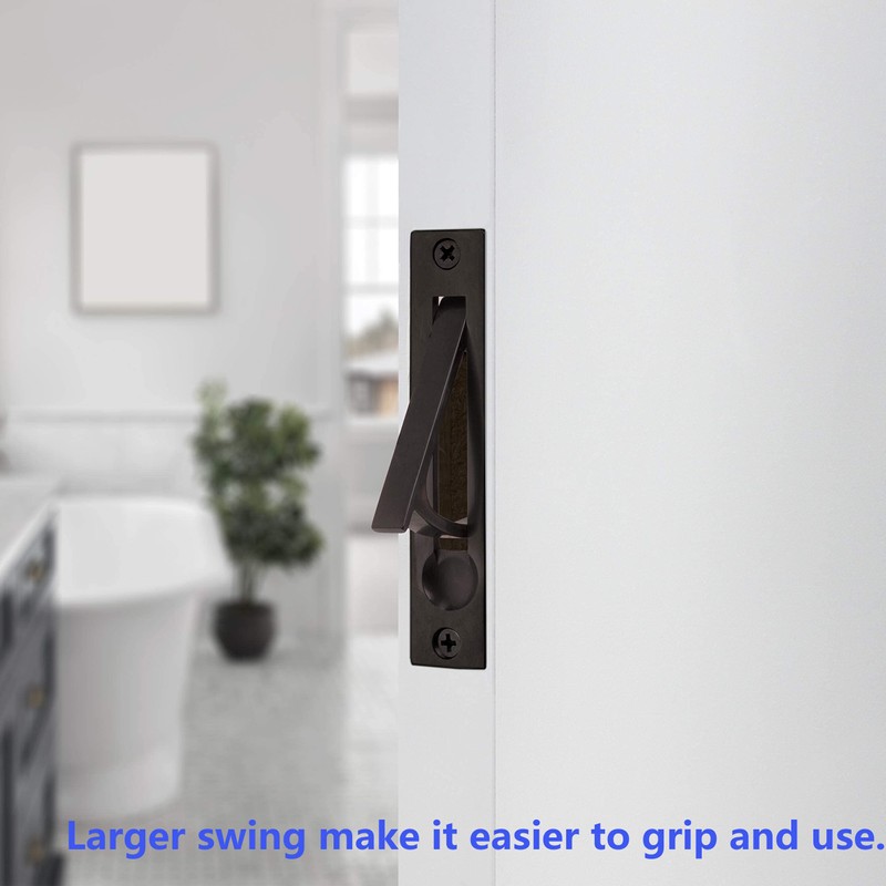 Dontay 2 Pack Pocket Door Privacy Lock, Flush Handles, 2-3/8"