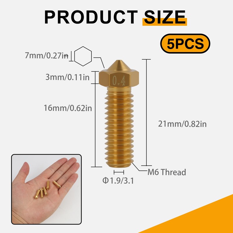 3D Printer Nozzle 0.4 mm Compatible with Anycubic Kobra 2