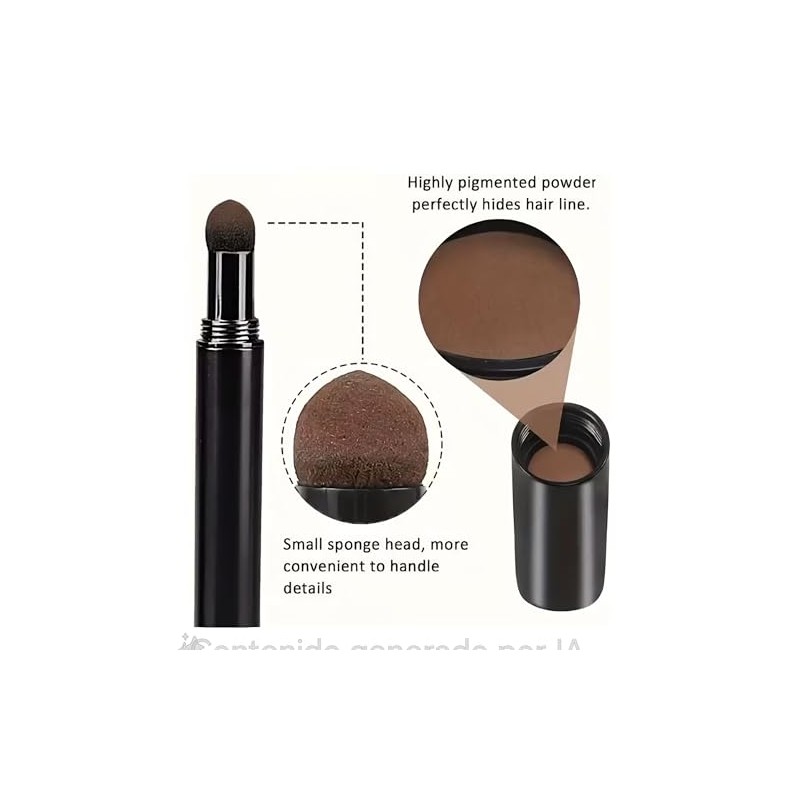 Negro - Pluma Sombra Capilar Negro, Cubre Entradas y Canas,