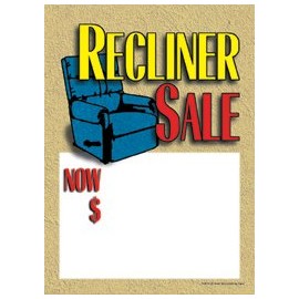 T50RCA Furniture Recliner Sale- Slotted Sale Tags - 5" x 7" (100 Pack)