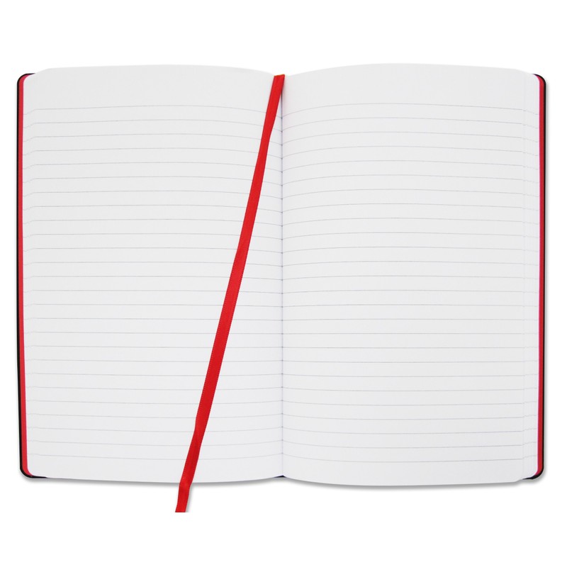 BookFactory Black Banded Journal/Banded Diary - 192 Pages, Black Cover,