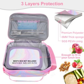 RHCPFOVR Kids Initial Lunch Bag - Insulated Lunch Box for Boys Girls,Washable Lunch Bag and Reusable Toddler Leak-proof Lunchbox for School and Daycare Purple Z