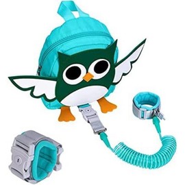 HUGVIDAS Cute Kid-Toddler Backpack with Detachable Safety Harness Green Owl