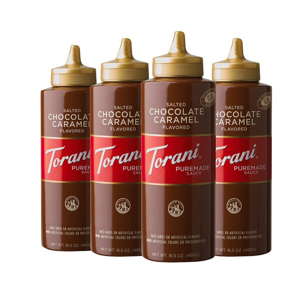 Torani Sauce-Pack of 4 [Packaging May Vary], Salted Chocolate Caramel