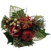 6 x Red Gold Christmas Picks - Bauble Parcel and Apple - Wreaths Garlands Floristry