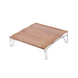 iClimb Mini Solo Folding Table Ultralight Compact for Backpacking Camping Hiking Beach Picnic (Nature - L)